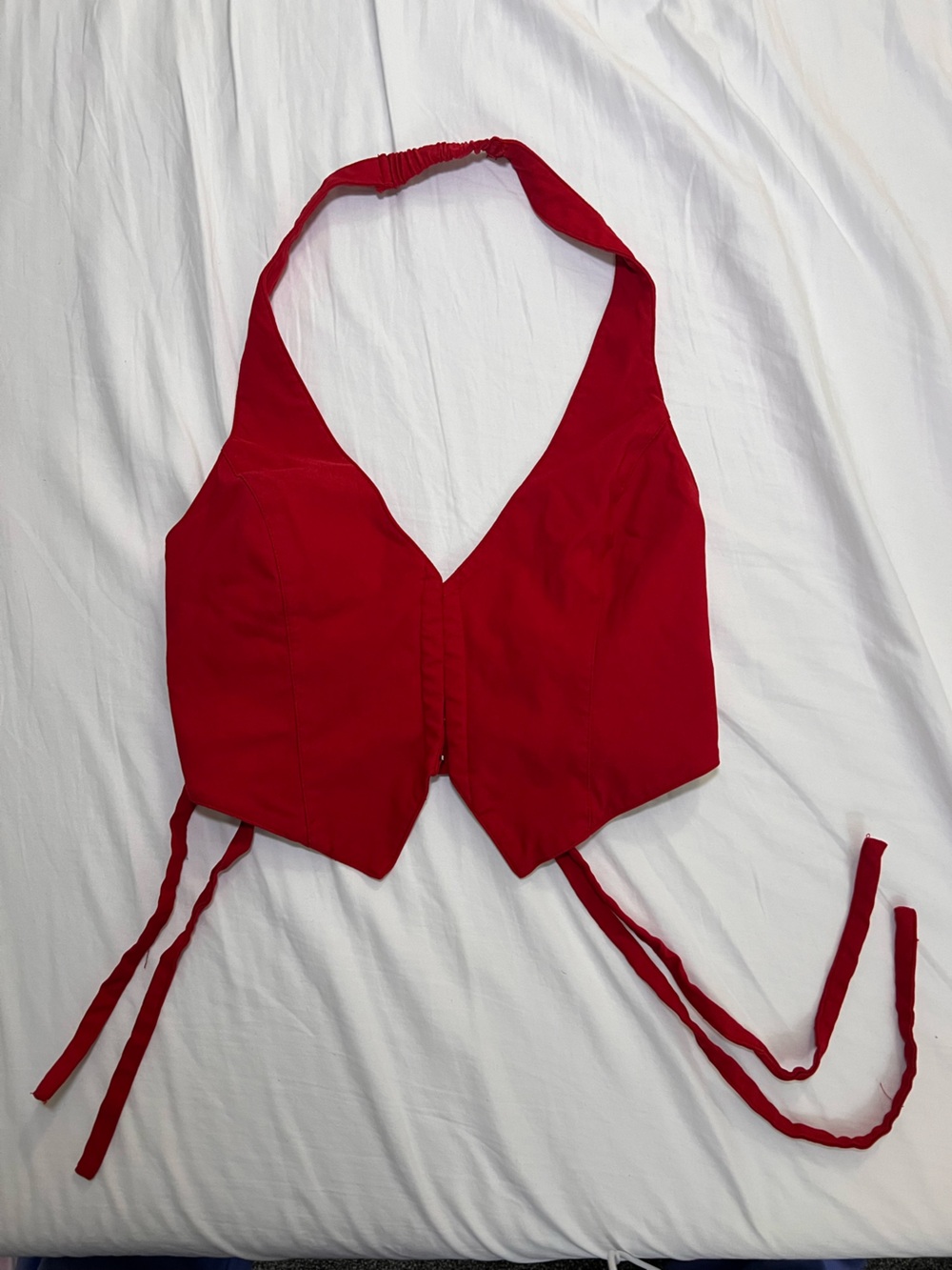 Garage Red Halter Crop Vest Top